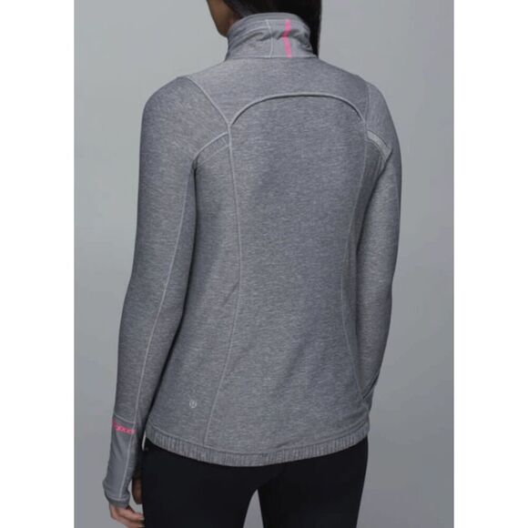 LULULEMON ATHLETICA Pace Pusher 1/2 Zip in Heathered Slate/Slate Size 8 - Picture 2 of 6